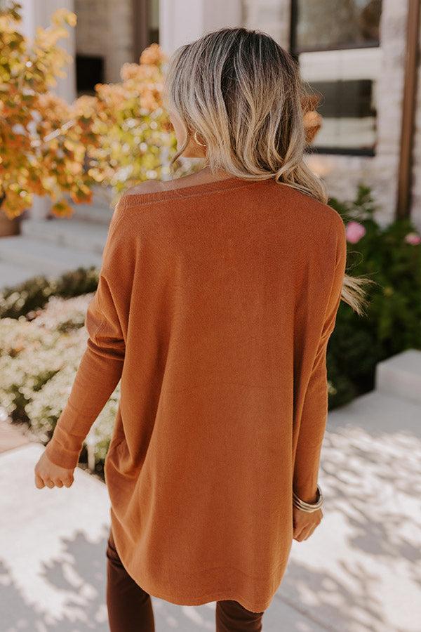 Always Cozy Sweater Top in Rust Product Image