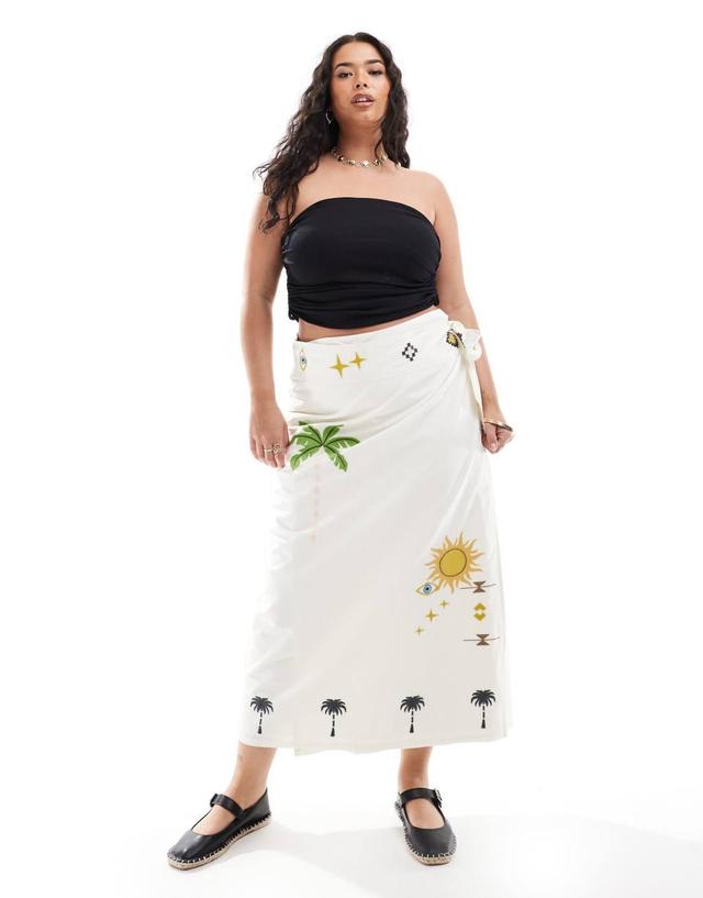 Never Fully Dressed Plus Jaspre midaxi skirt in holiday print Product Image