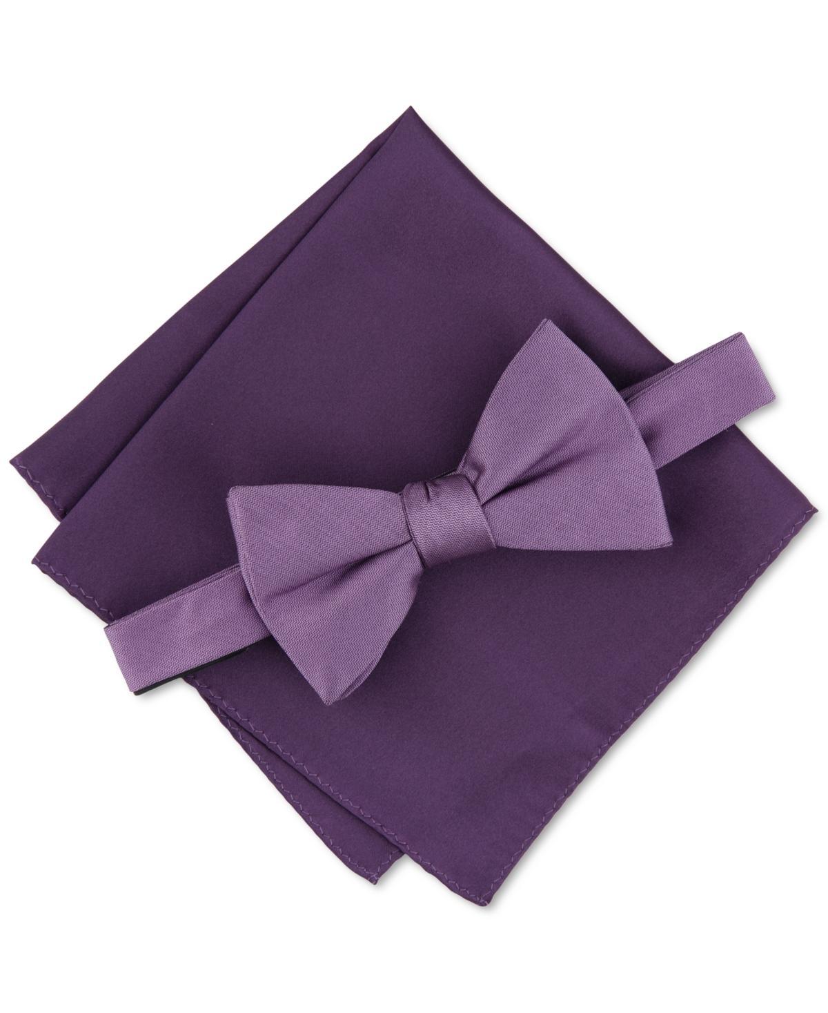 Alfani Mens Solid Texture Pocket Square and Bowtie, Created for Macys Product Image