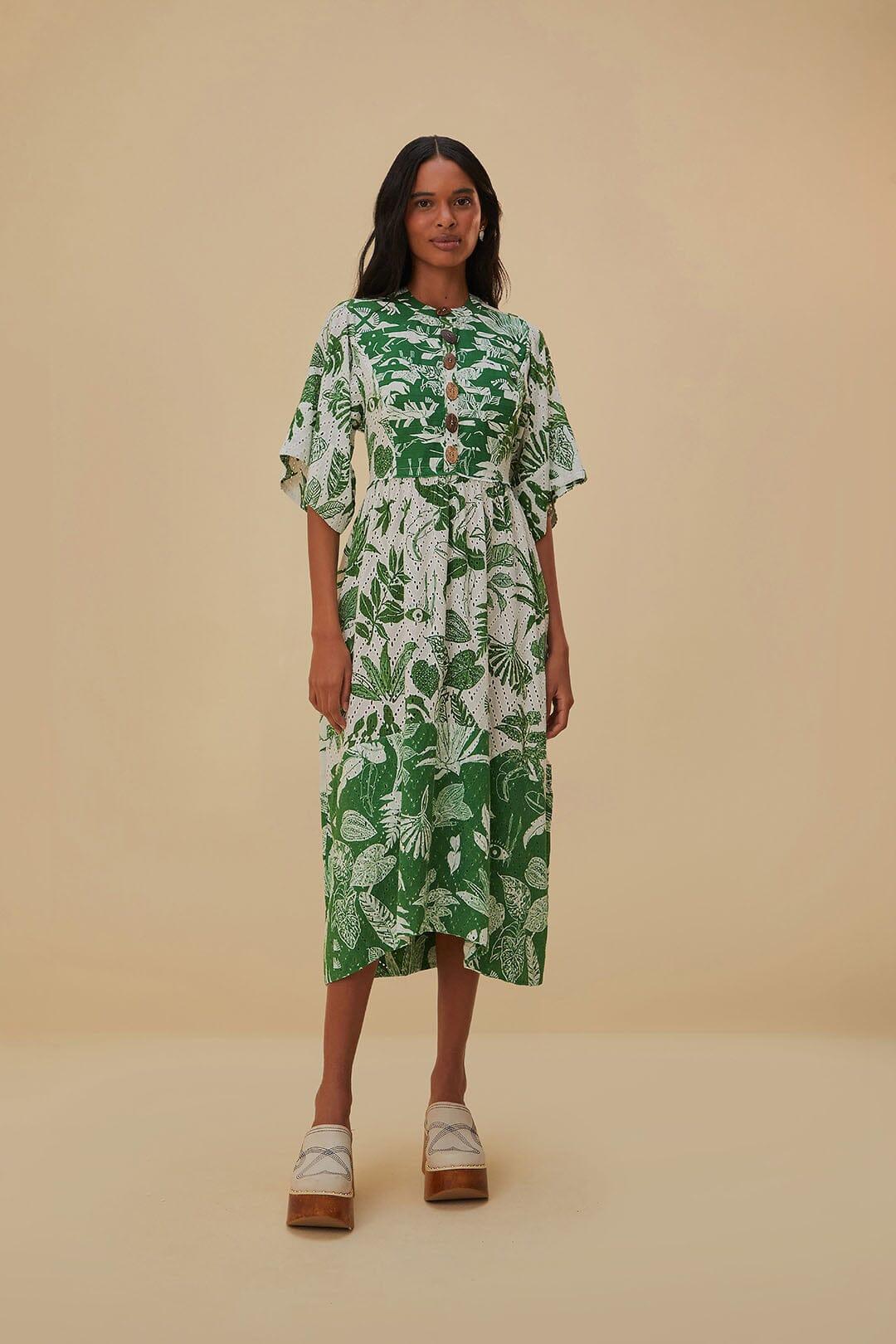 Forest Soul Short Sleeve Midi Dress Product Image