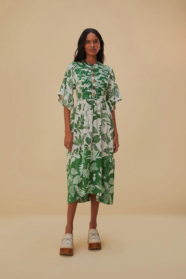 Forest Soul Short Sleeve Midi Dress, FOREST SOUL OFF-WHITE / S Product Image