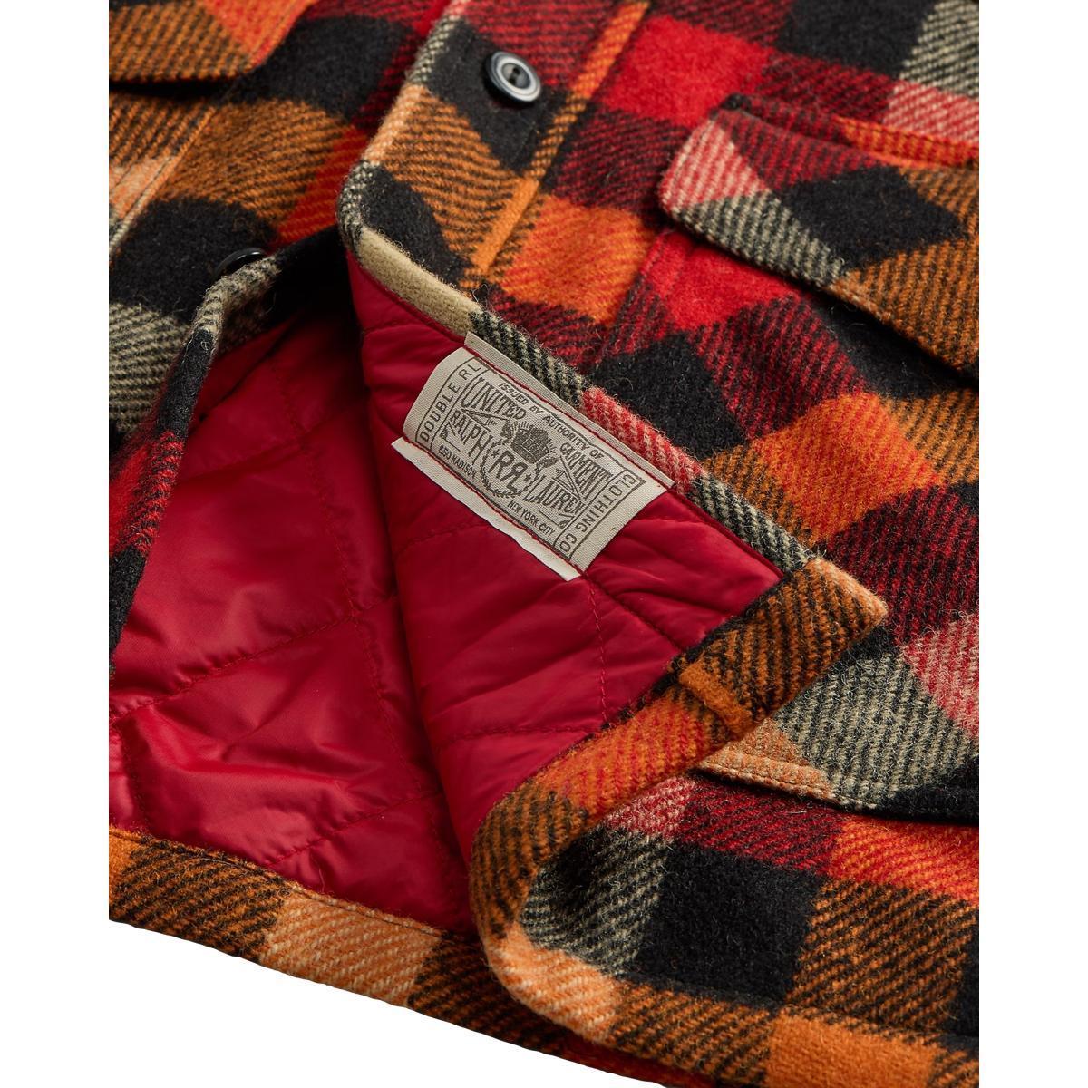 Checked Wool Overshirt Red Orange Multi Product Image