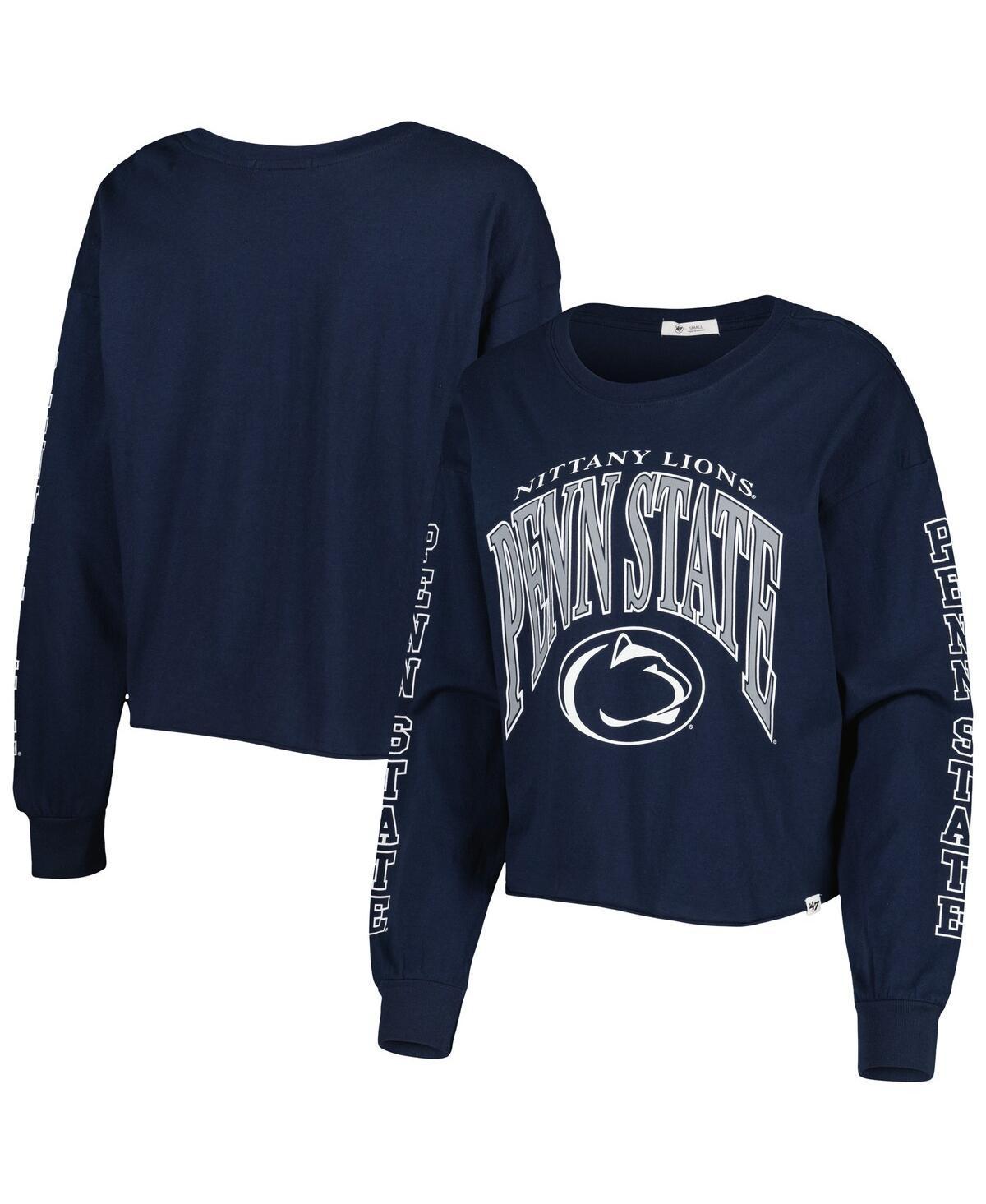 Womens 47 Penn State Nittany Lions Parkway II Cropped Long Sleeve T-Shirt Blue product image