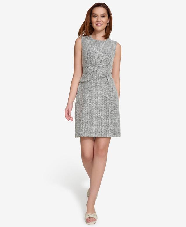 Calvin Klein Womens Tweed Sleeveless Sheath Dress Product Image