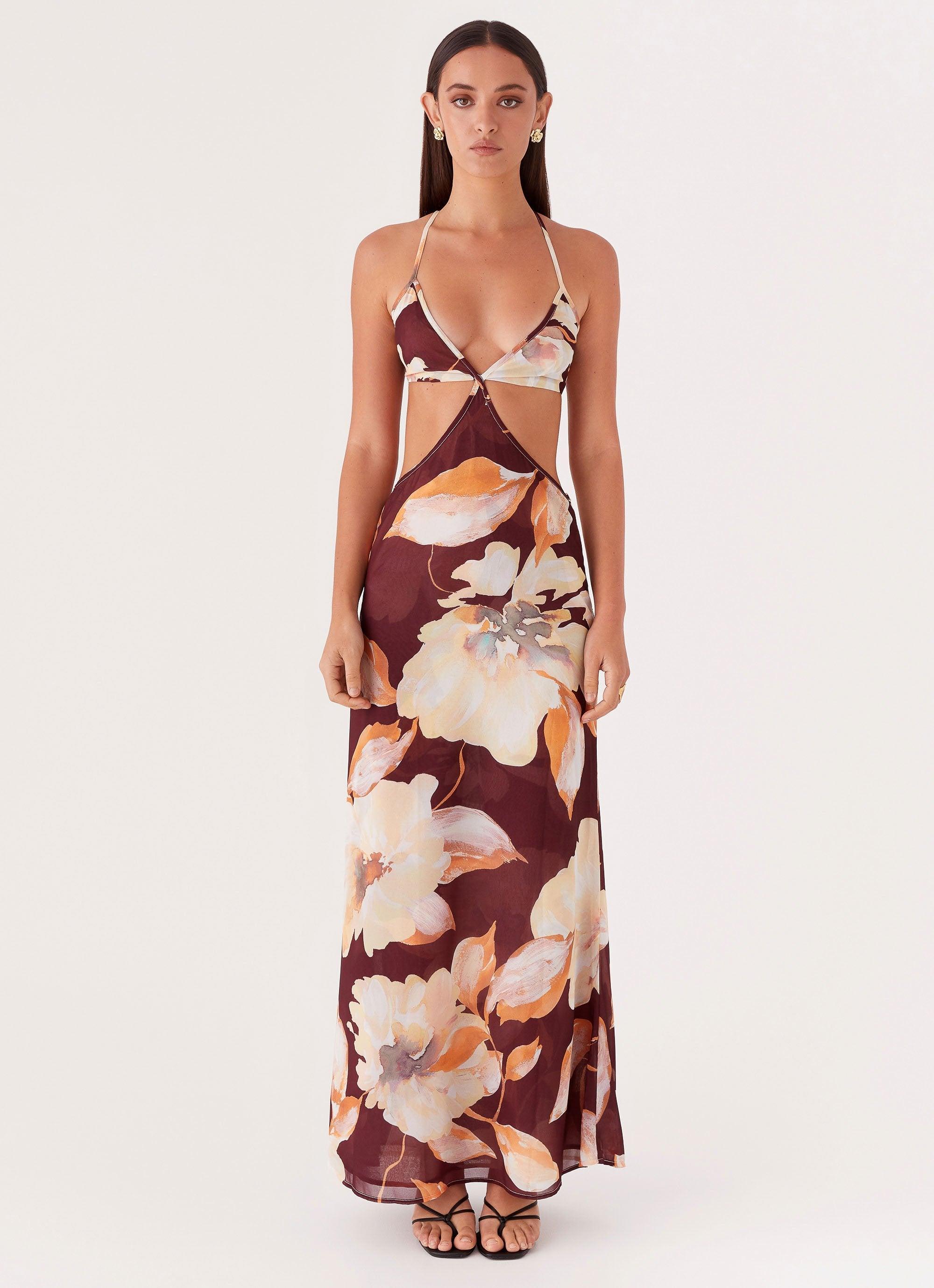 Primrose Daydream Maxi Dress - Brown Floral Product Image