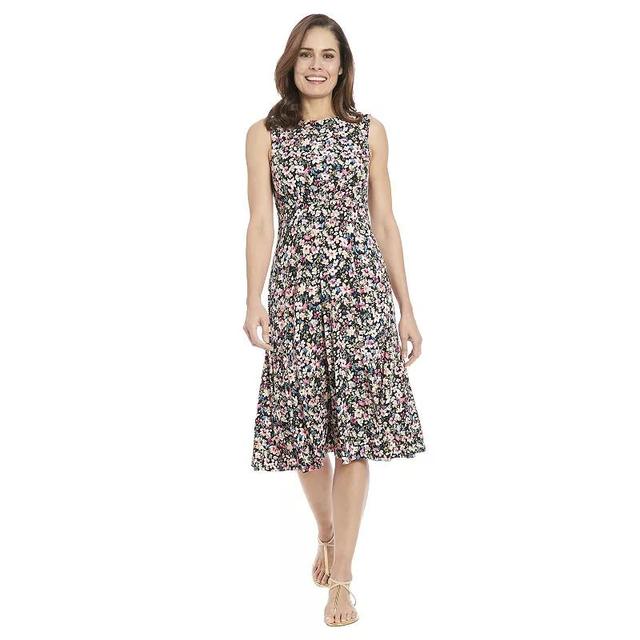 Petite London Times Inset Waist Print Midi Dress, Womens Product Image