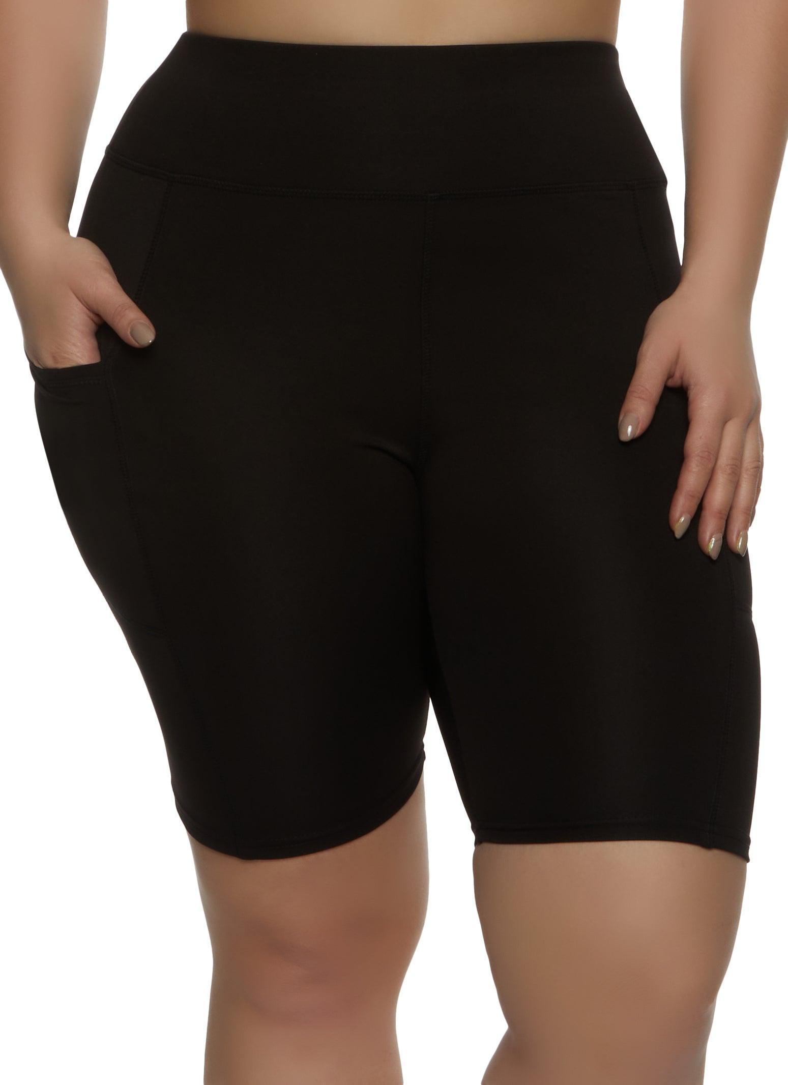 Womens Plus Size Basic Pocket Biker Shorts Product Image