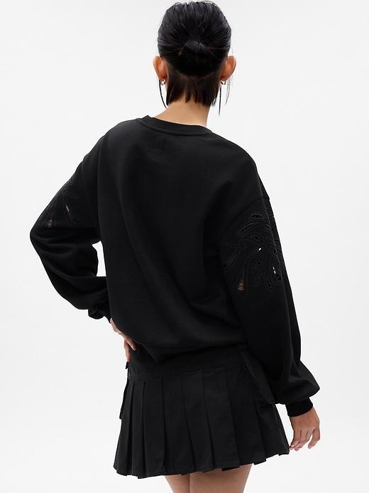 Vintage Soft Eyelet Sleeve Sweatshirt Product Image