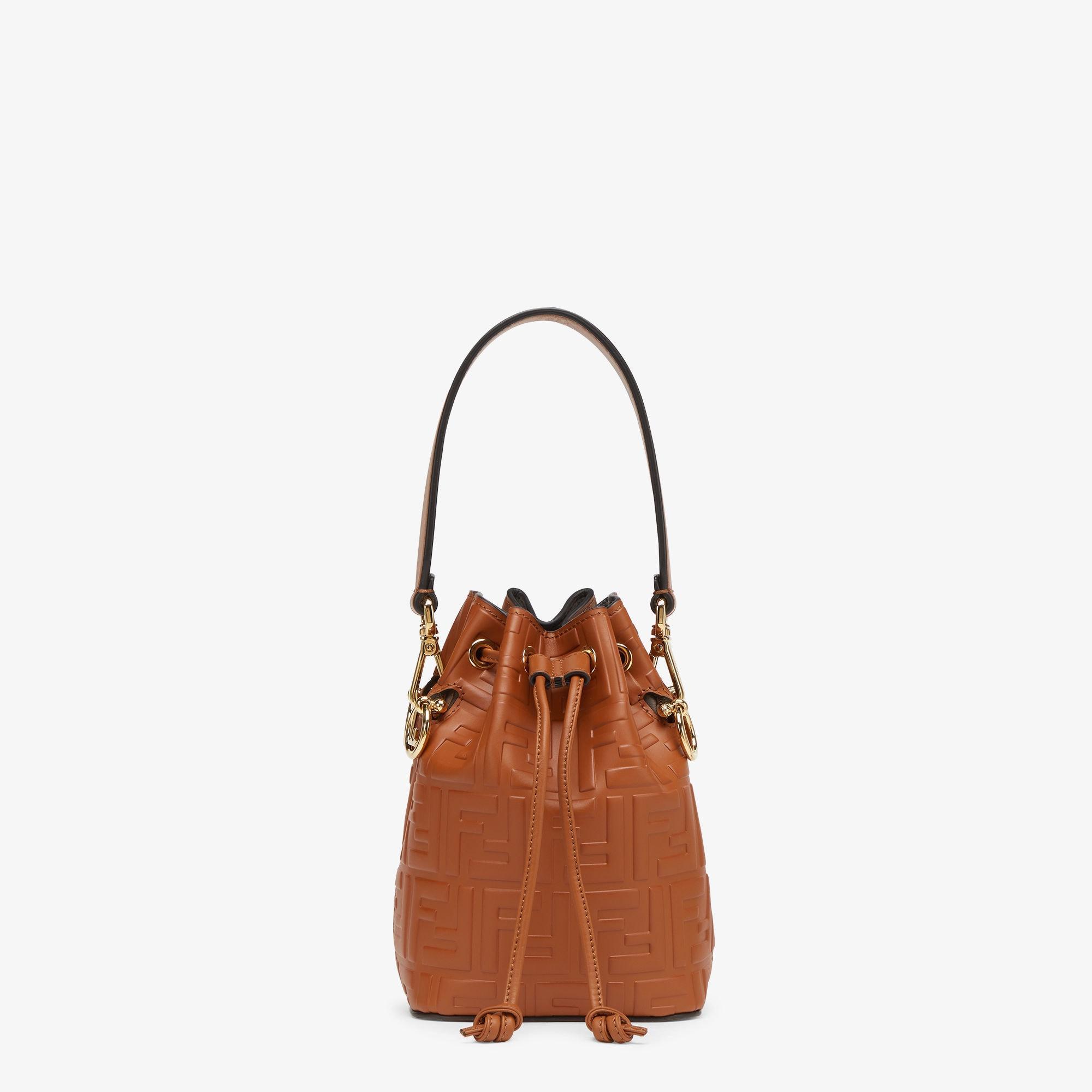 Mon TresorBrown leather mini-bag with FF motif Product Image