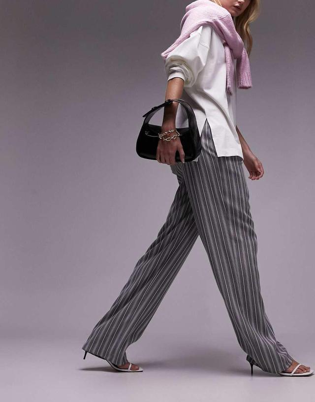 Topshop Tall stripe low slung pants in multi Product Image