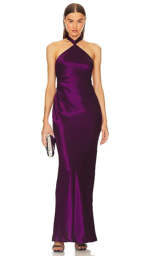 Retrofete Ester Satin Halter Dress Product Image