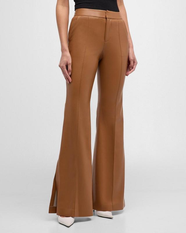 Alice + Olivia Danette Flare Hem Faux Leather Pants Product Image