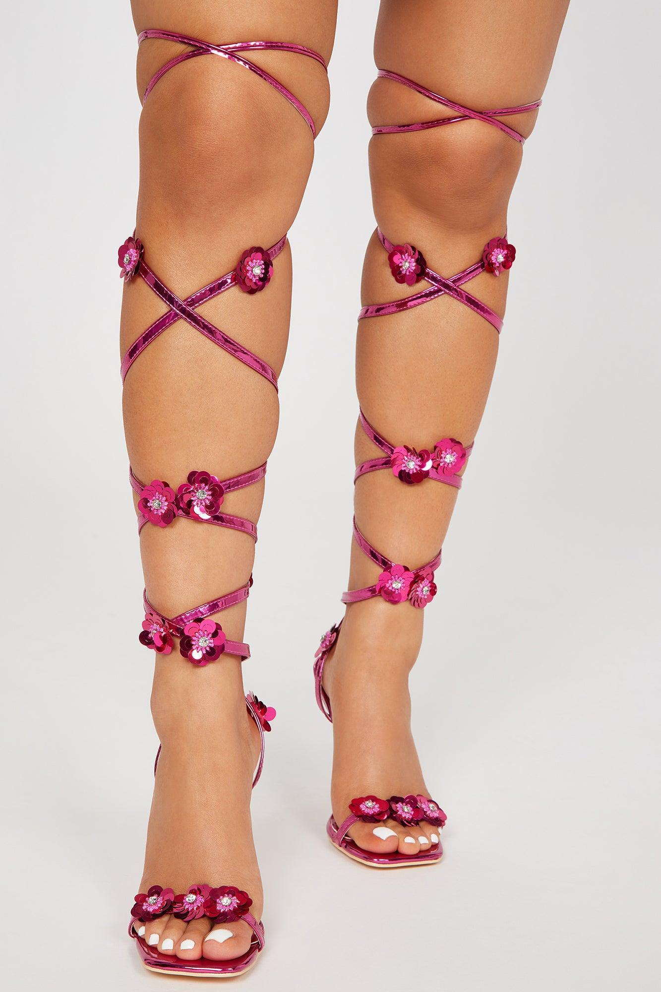 Never A Wallflower Strappy Heeled Sandals - Pink Product Image