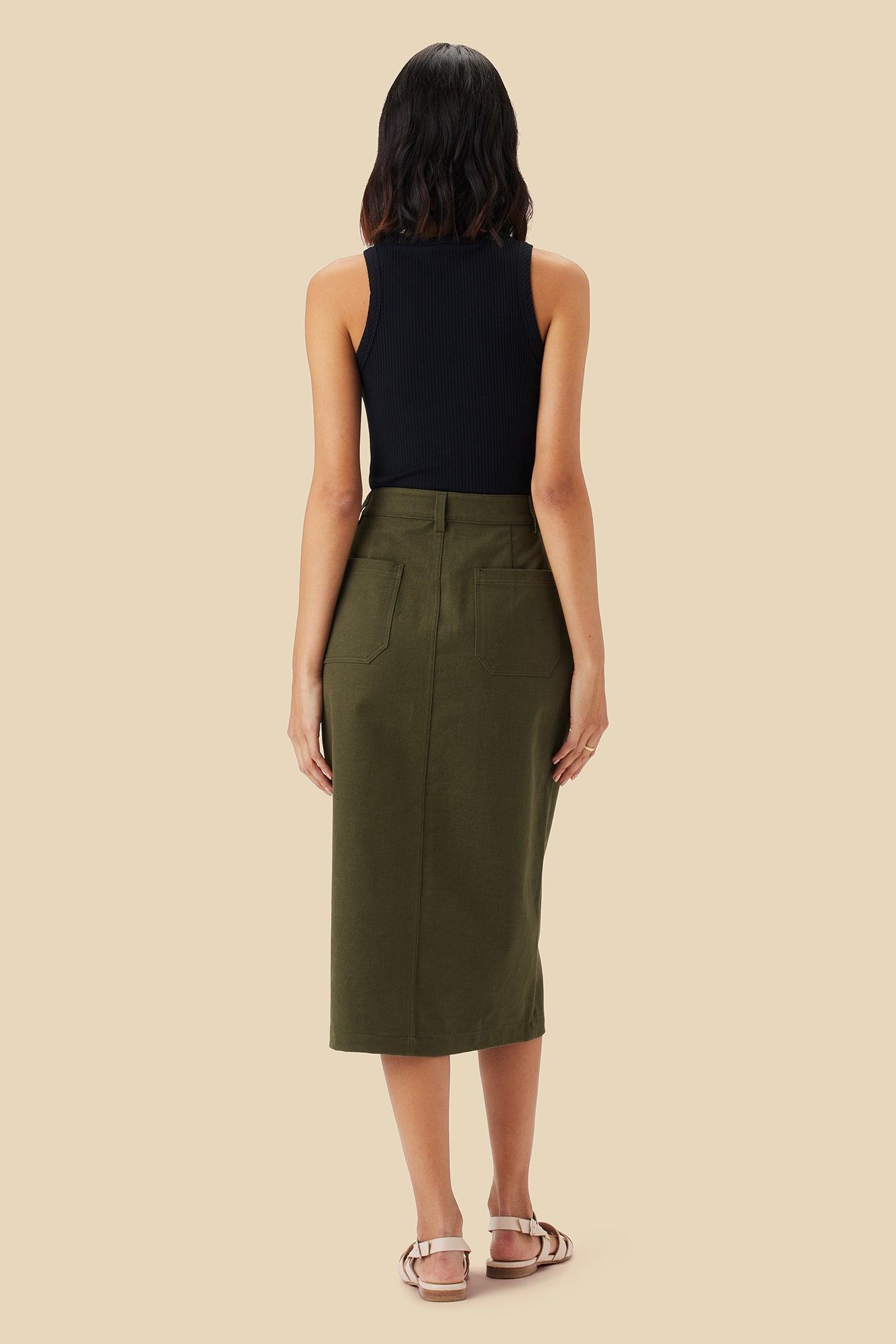 Lina Organic Cotton Skirt - Calla Green Product Image