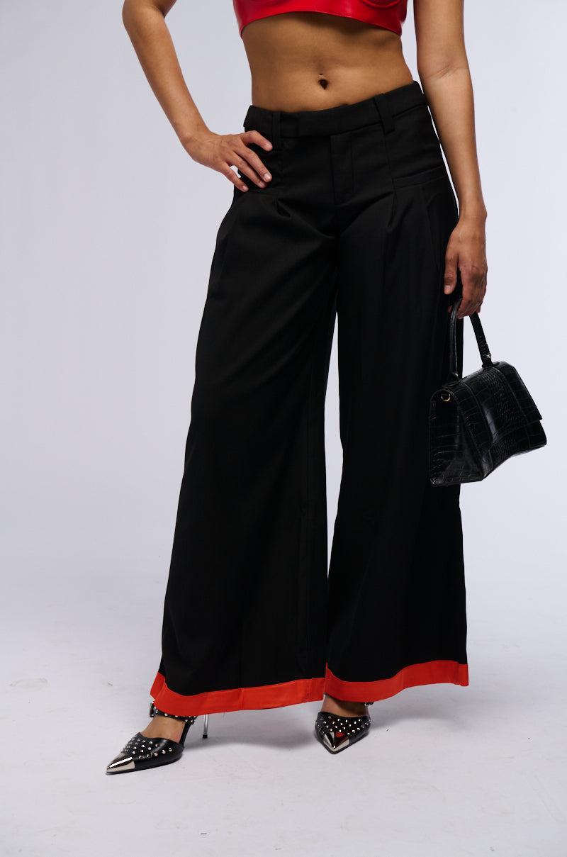 TONIGHT WE DANCE TROUSER IN BLACK RED Product Image