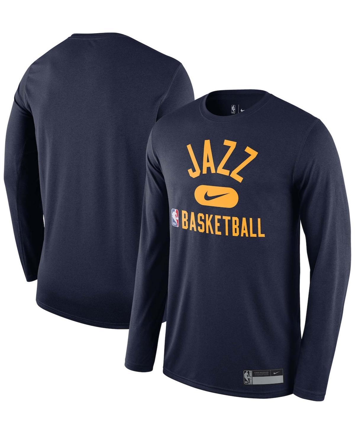 Mens Navy Utah Jazz 2021, 22 On-Court Practice Legend Performance Long Sleeve T-shirt Product Image