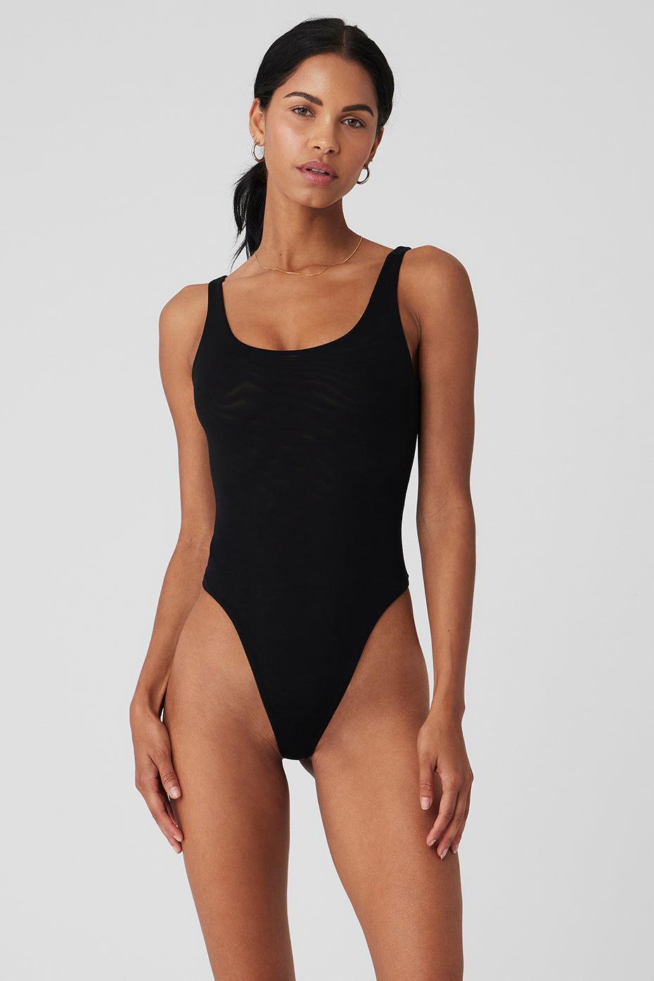 Mesh Sheer Illusion Bodysuit - Black Product Image