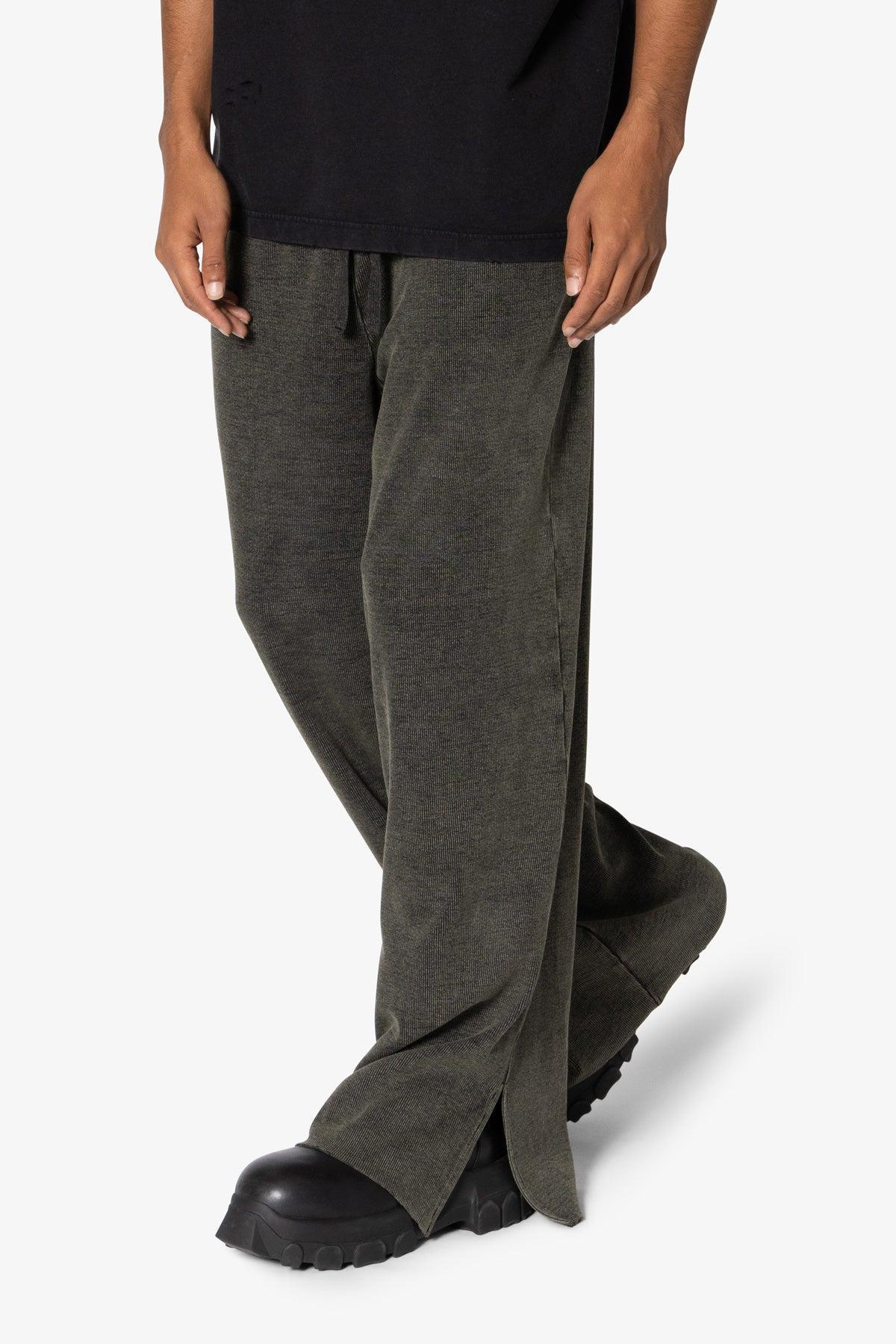 Ribbed Lightweight Washed Sweatpants - Olive Product Image