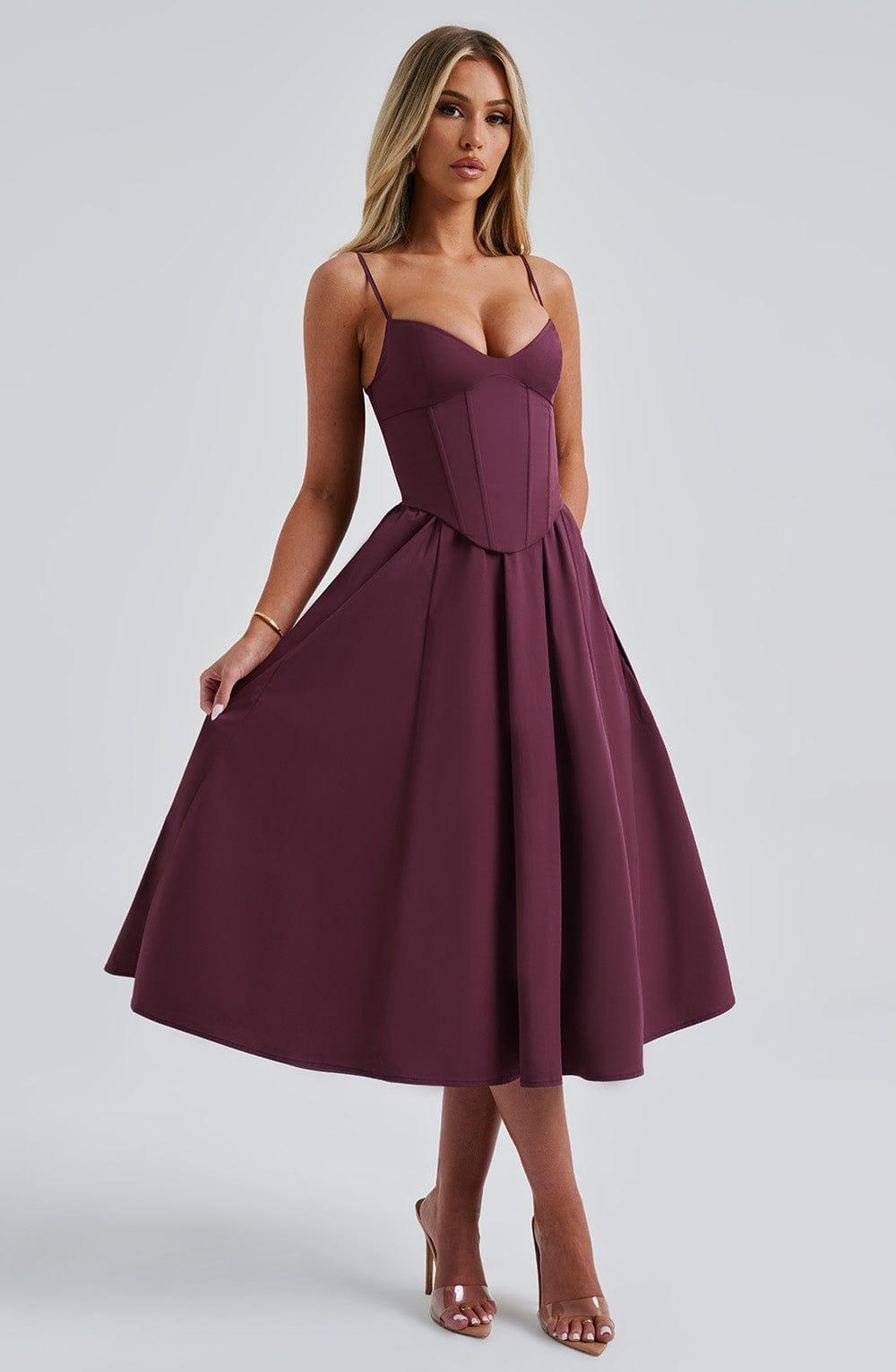 Mariella Midi Dress - Cherry Lacquer Product Image