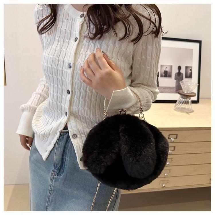 Chain Strap Rabbit Ear Fluffy Crossbody Bag Product Image