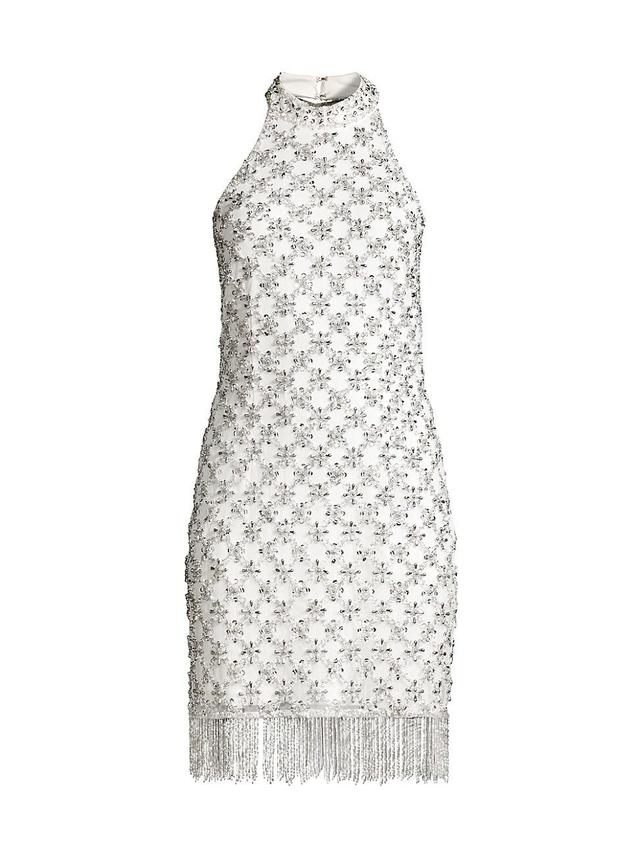 Womens Beaded Halterneck Minidress Product Image