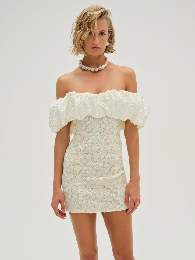 Snowflake Daisy Mini Dress — Ivory Product Image