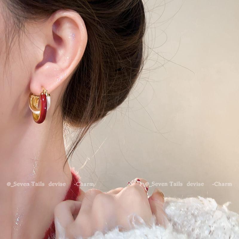 Two Tone Hoop Earring Product Image