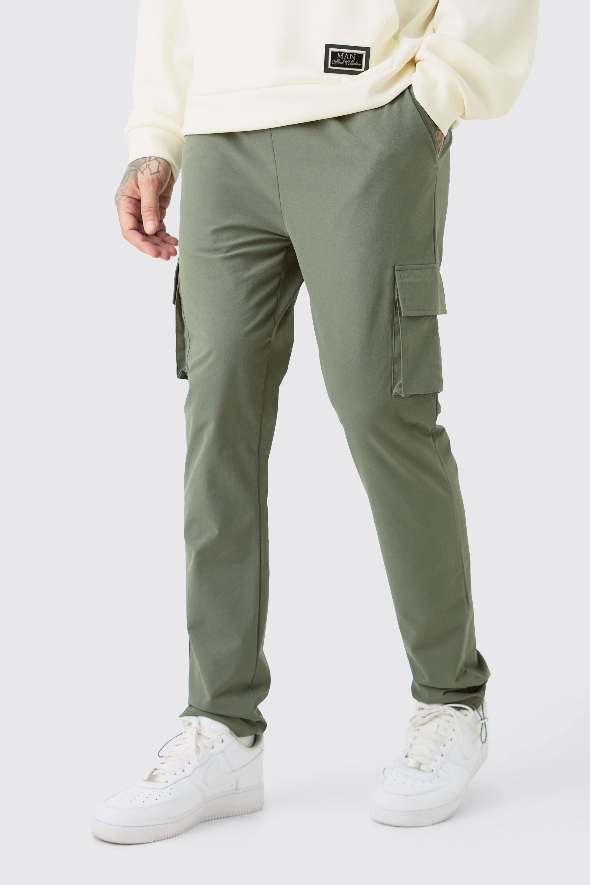 Tall Elasticated Waist Lightweight Stretch Skinny Cargo Pants | boohooMAN USA Product Image