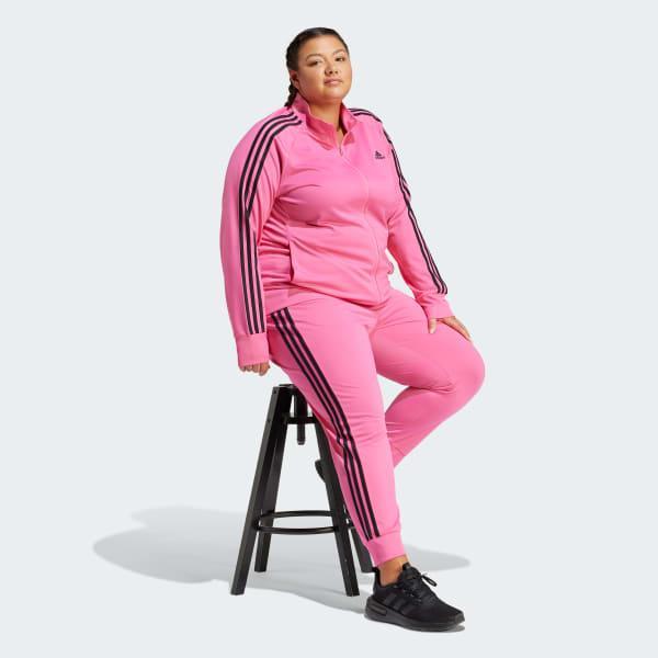 Essentials Warm-Up Slim Tapered 3-Stripes Track Pants (Plus Size) Product Image