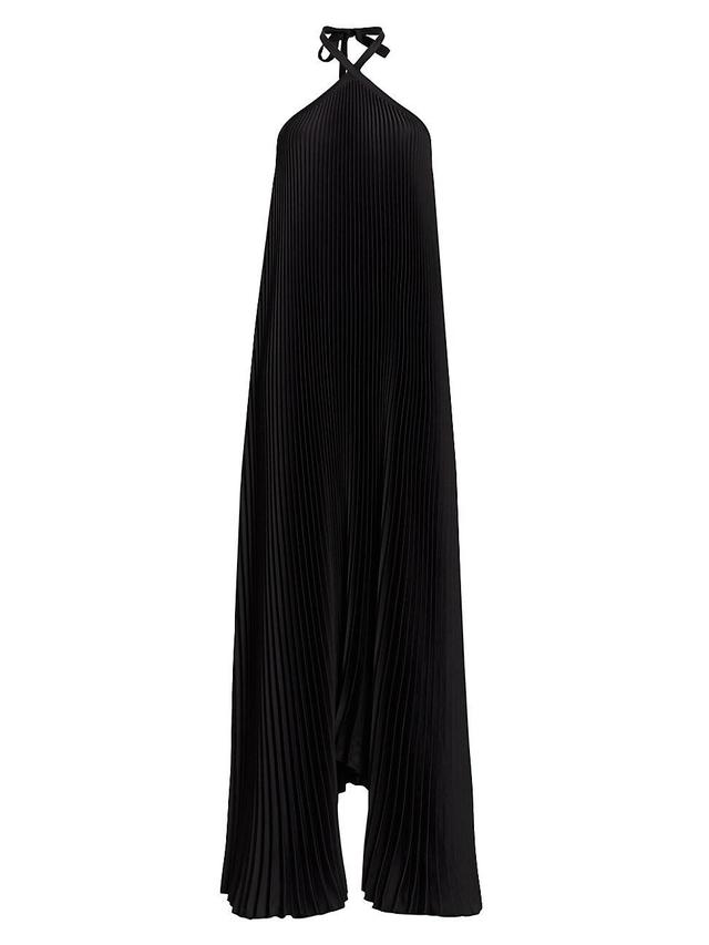 Womens Pleated Halter Gown Product Image