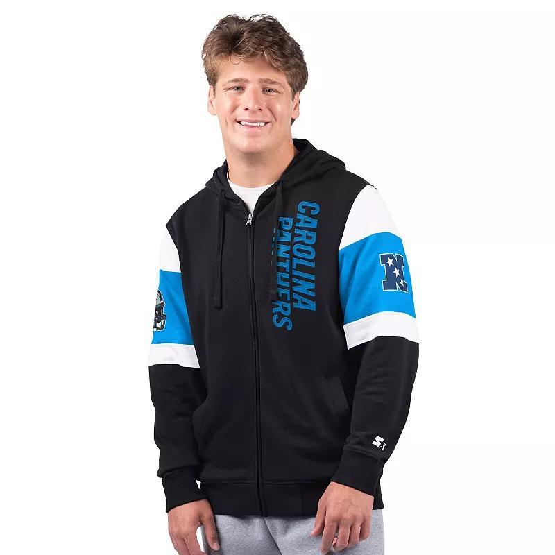 Mens Starter Carolina Panthers Extreme Full-Zip Hoodie Product Image