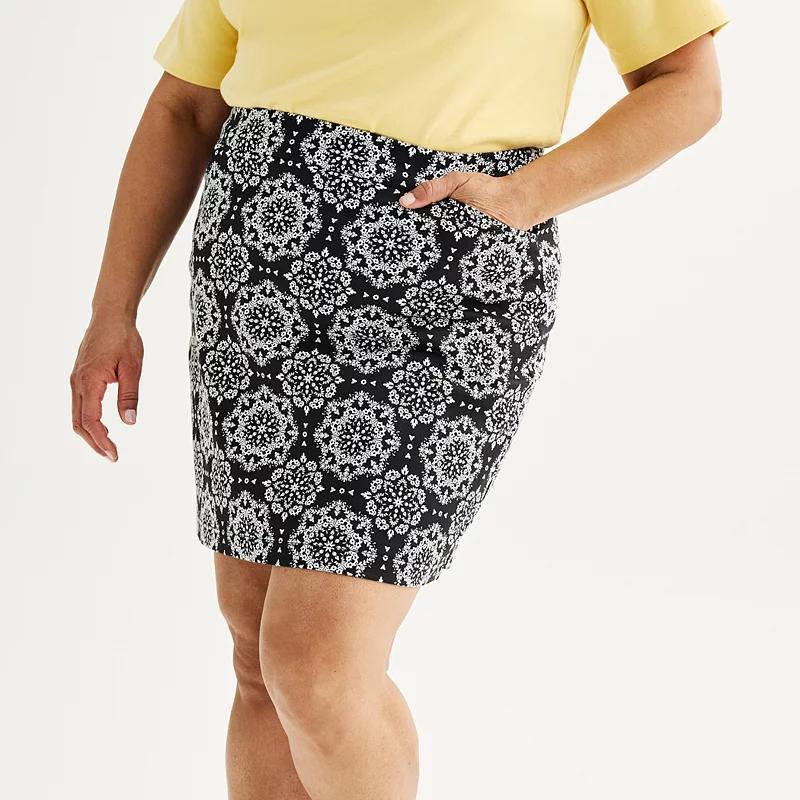 Plus Size Croft & Barrow Effortless Stretch Skort, Womens Light Grey Product Image