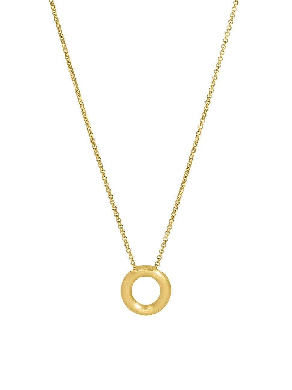 Womens Dune 22K-Gold-Plated Mini Hoop Pendant Necklace Product Image