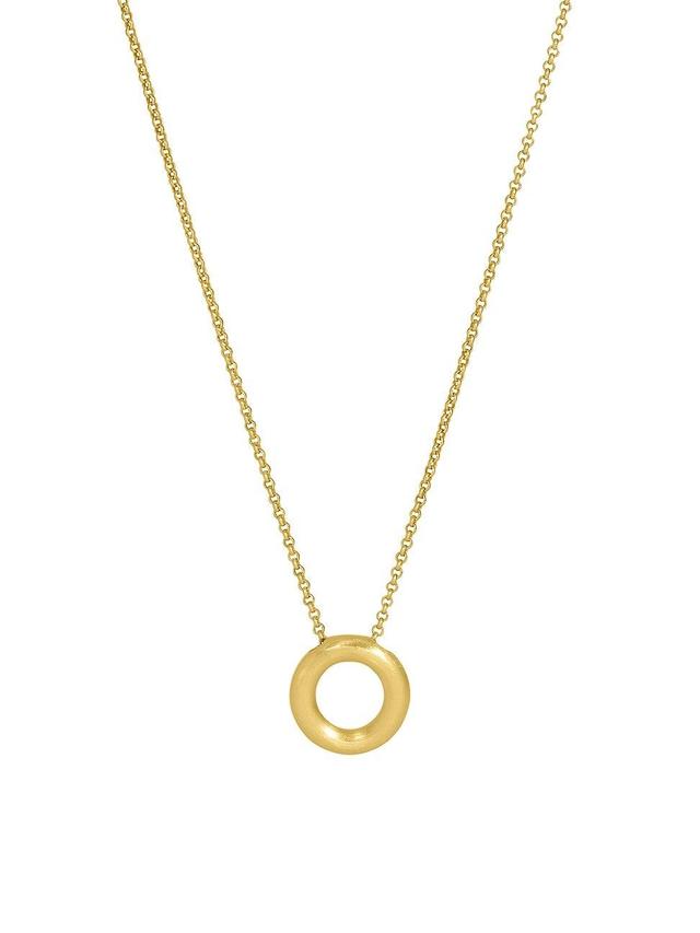 Womens Dune 22K-Gold-Plated Mini Hoop Pendant Necklace Product Image