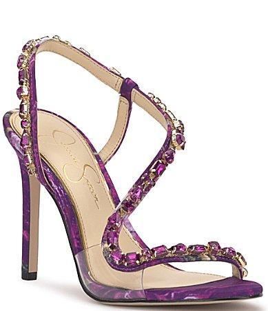 Jessica Simpson Jaycin Marble Print Rhinestone Dress Sandals Product Image