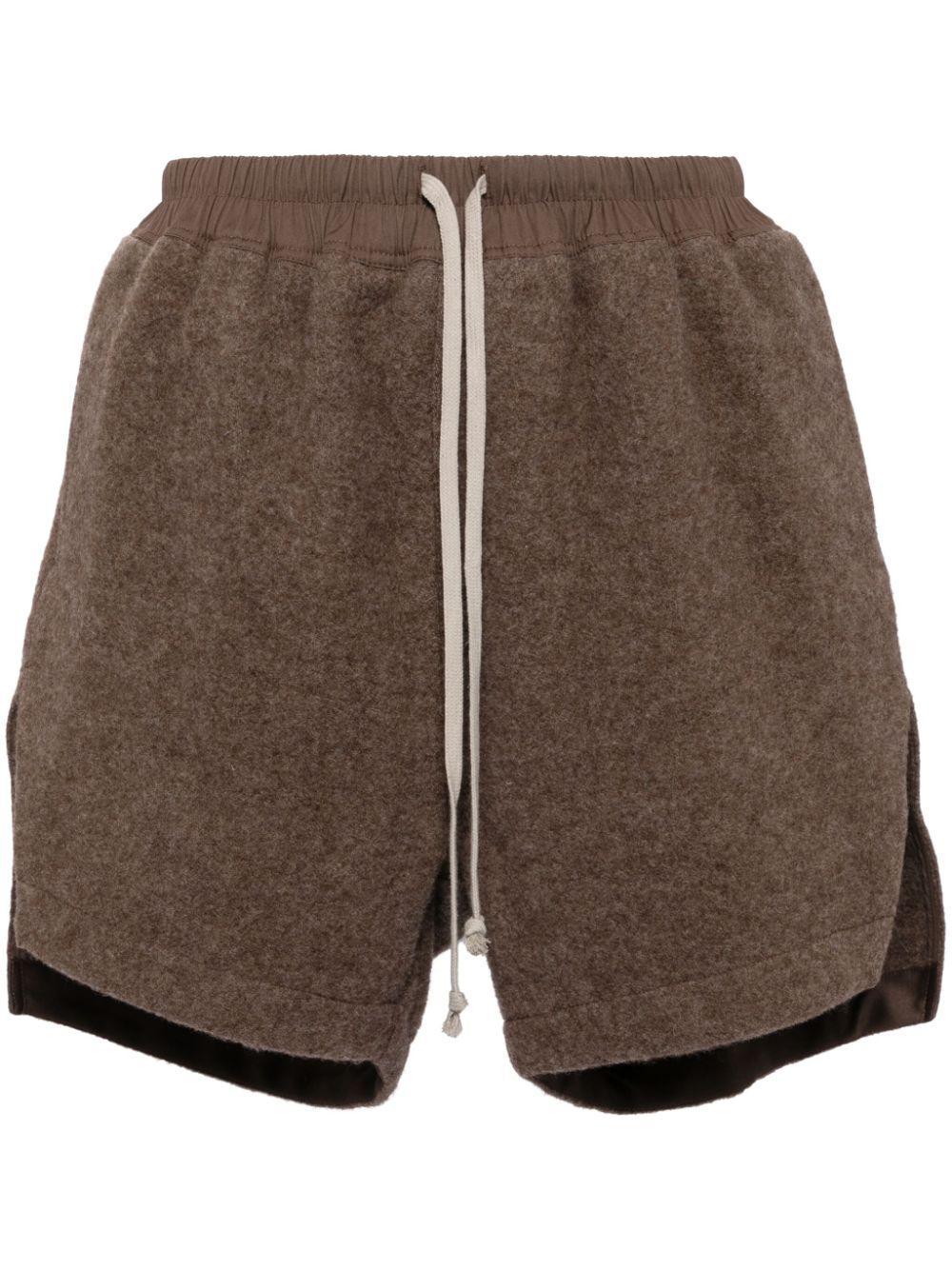 RICK OWENS Brown Porterville Lodenette Shorts Product Image