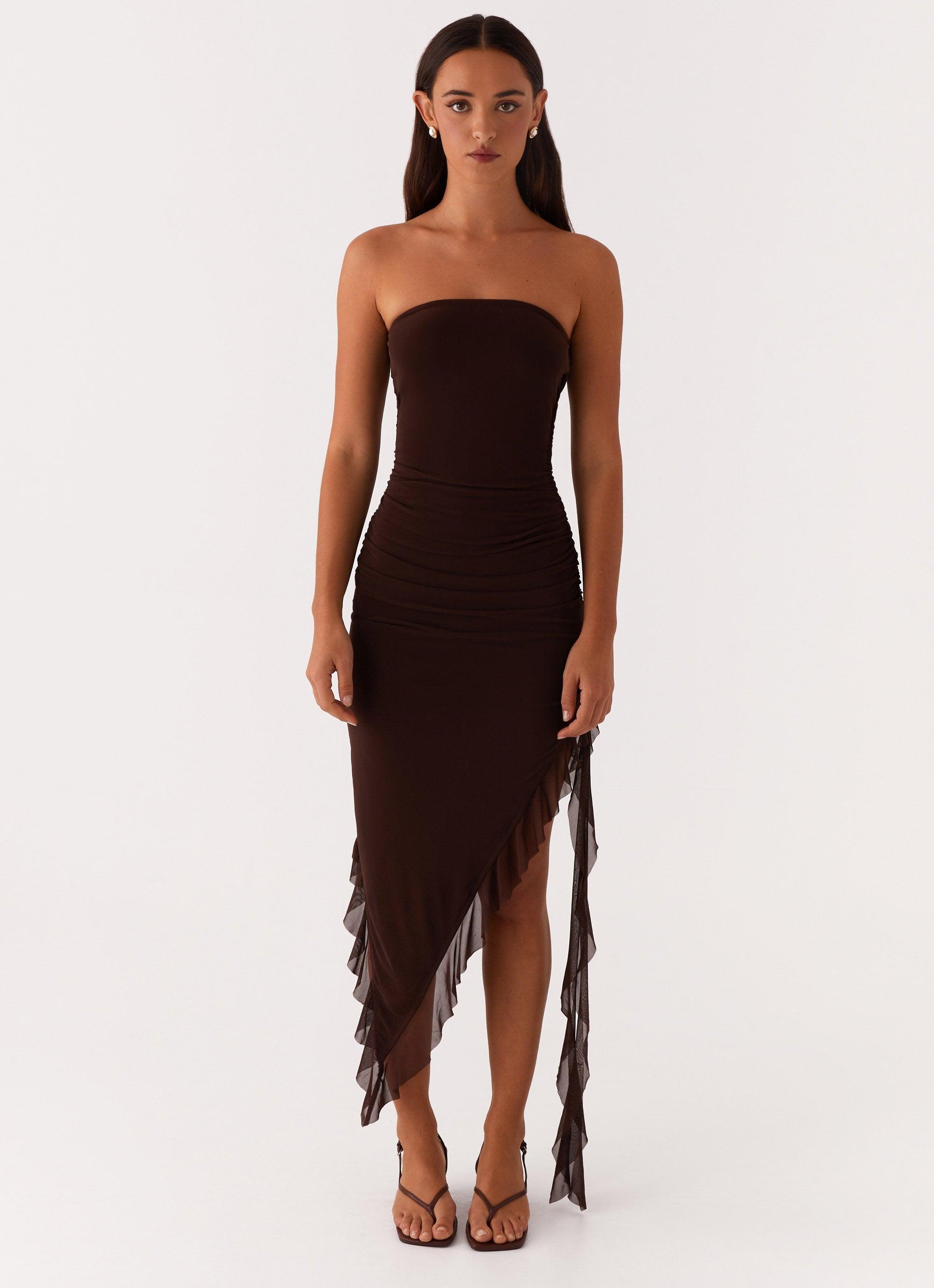 Aoife Midi Dress - Brown Product Image