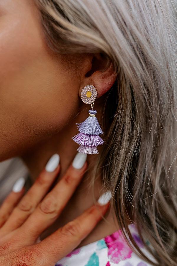 Wildest Imagination Tassel Earrings In Lavender Product Image