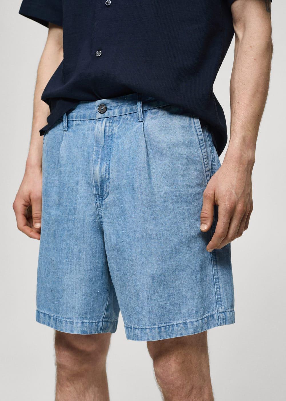 Mango Mens Hemp Lyocell Bermuda Shorts Product Image