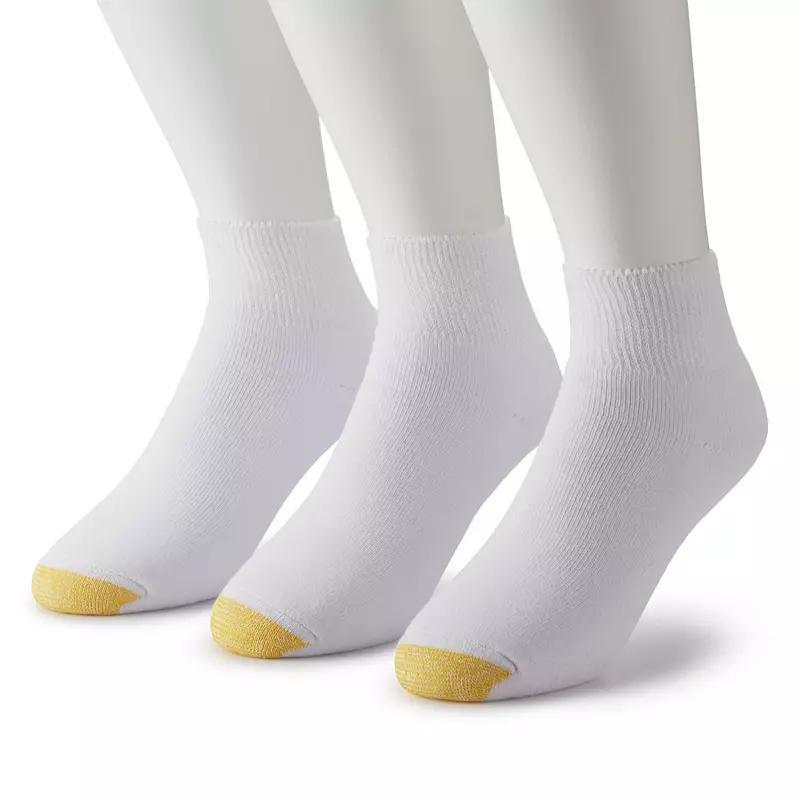 Mens GOLDTOE 3-pack Non-Binding Quarter Socks Product Image