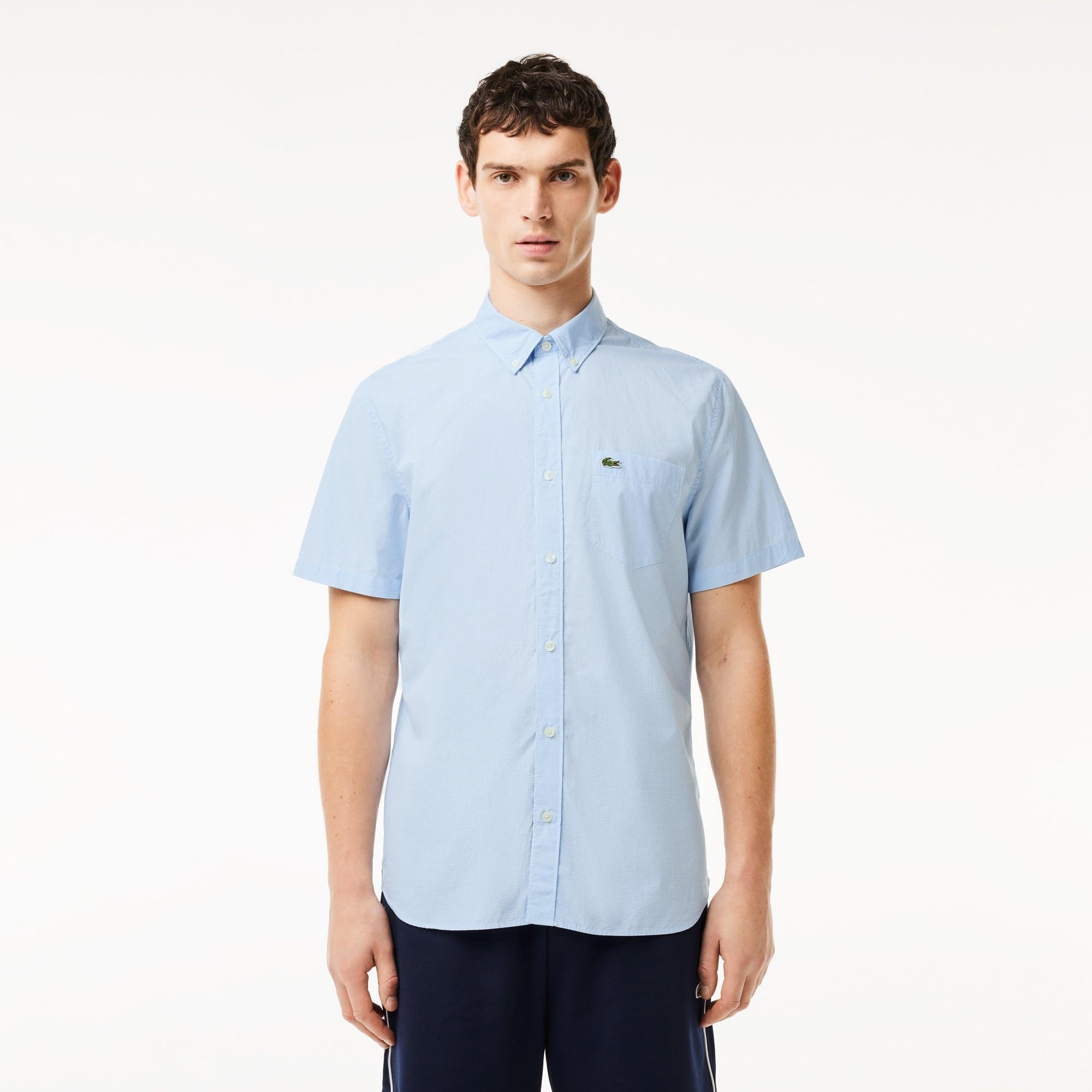 Men's Short Sleeve Regular Fit Gingham Shirt Product Image