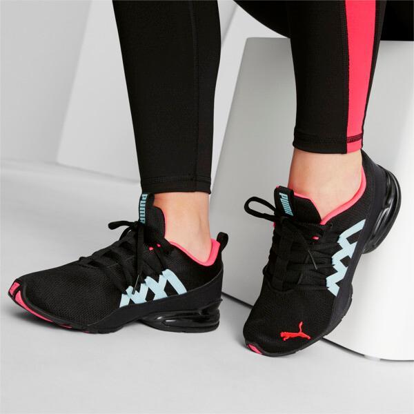 PUMA Riaze Prowl Women's Training Shoes in Black/Ignite Pink/Aquamarine, Size 5.5 Product Image