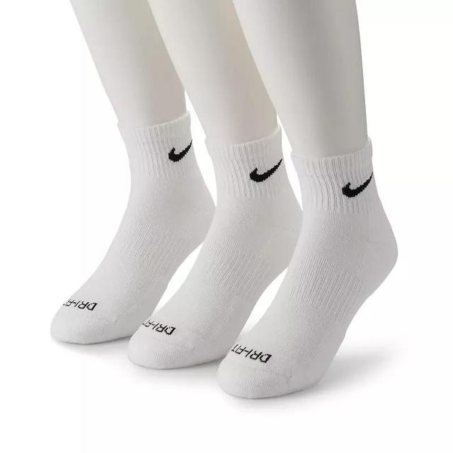 Nike Training Everyday Plus Cushioned 3-pack ankle socks in white Product Image