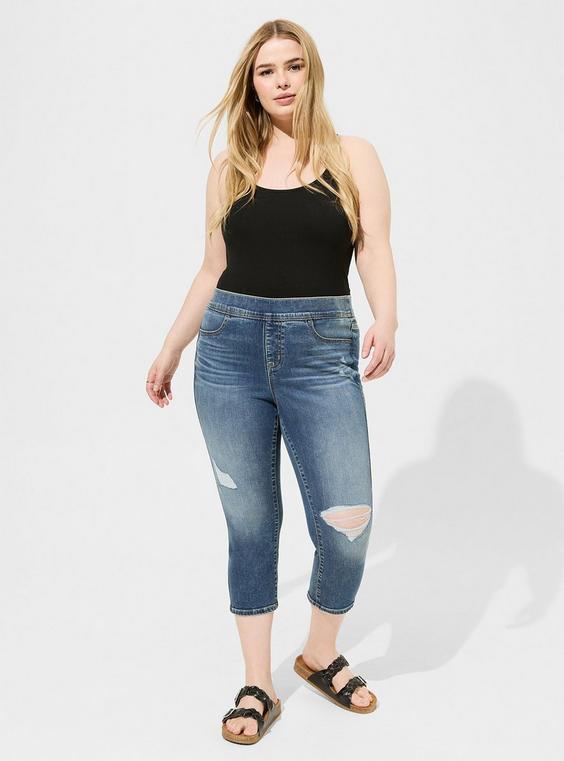 High-Rise Crop Pull-On Lean Jeans Skinny Jeans Product Image