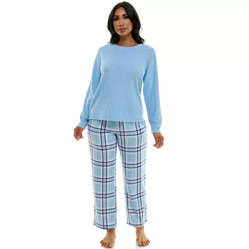 Petite Croft & Barrow 2-pc. Long Sleeve Pajama Top & Pajama Pants Sleep Set, Womens Product Image