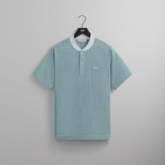 Kith Seersucker Pearson Henley Pullover - Conifer Male Product Image