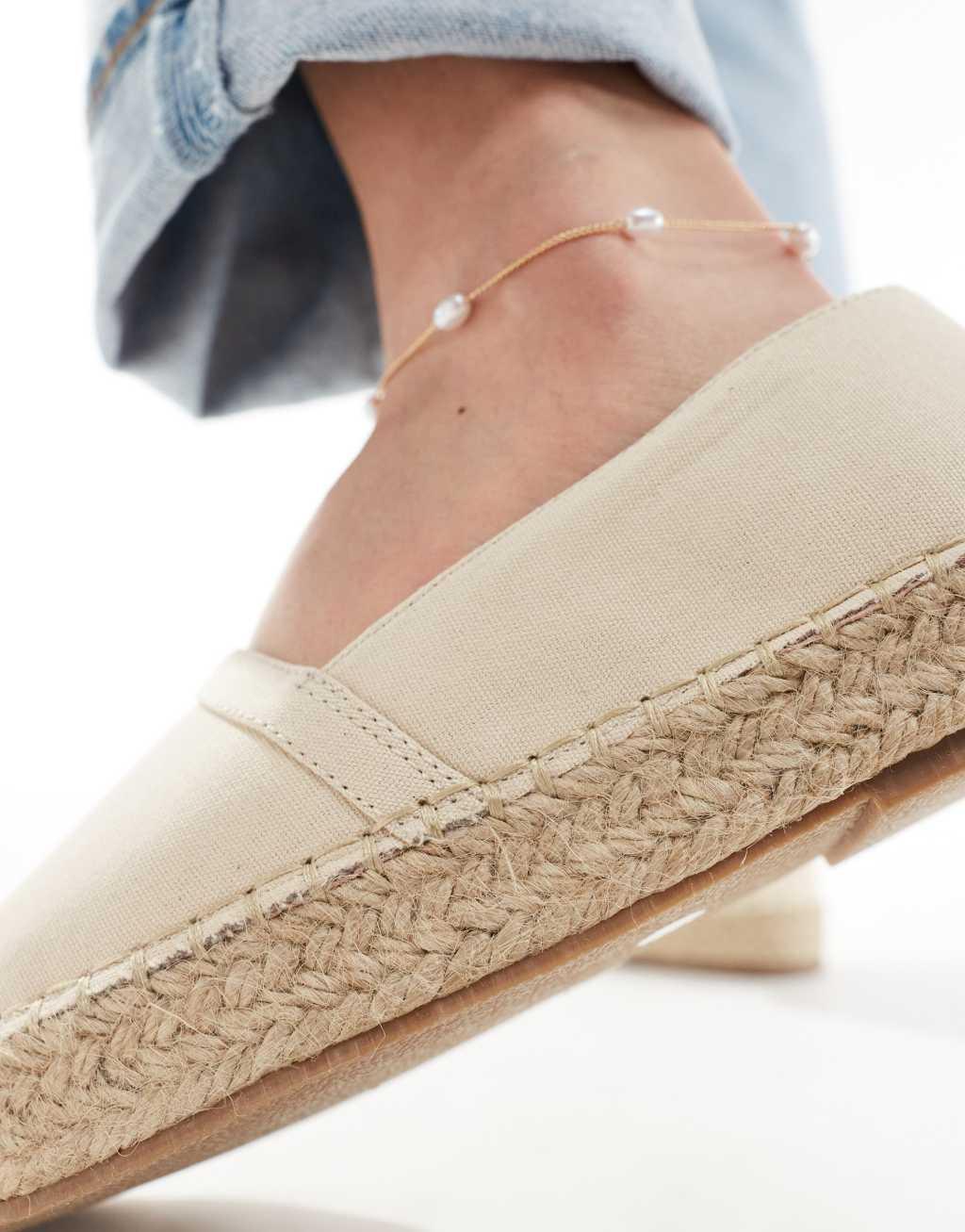 Truffle Collection stud detail espadrilles in beige Product Image