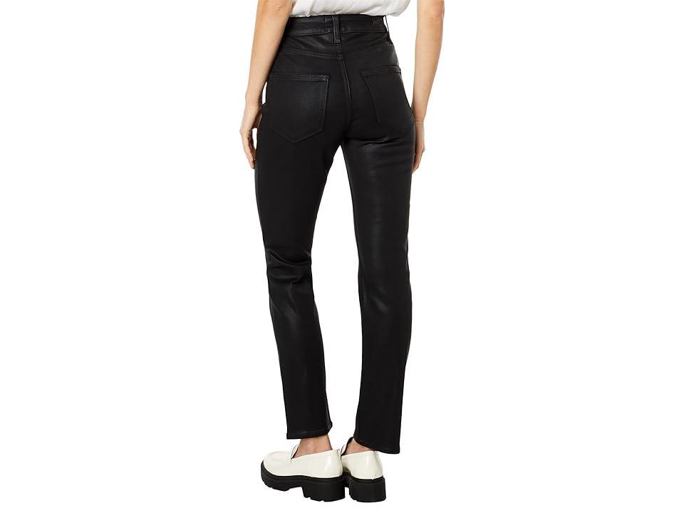 Paige Accent w/ Exposed Buttonfly Fog Luxe Coating (Black Fog Luxe Coating) Women's Jeans Product Image