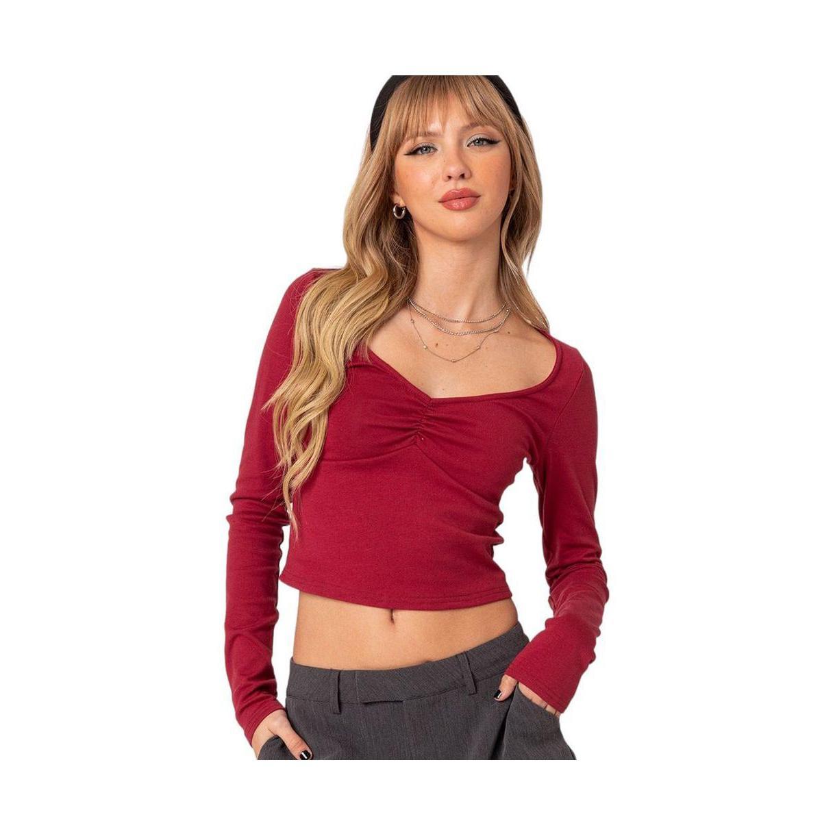 Womens Nat ruched v neck top Product Image