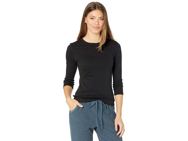 Lilla P 1x1 Rib 3/4 Sleeve Crewneck Tee Women's Clothing Product Image